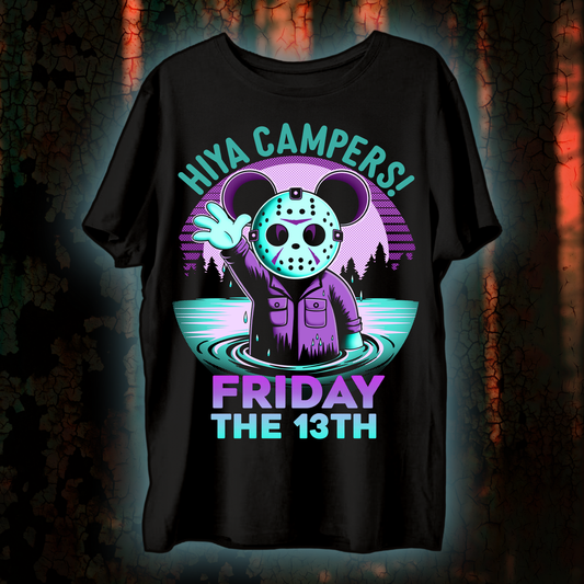 Magically Horrific HIYA CAMPERS F13TH Tee Shirt (8BITColor)