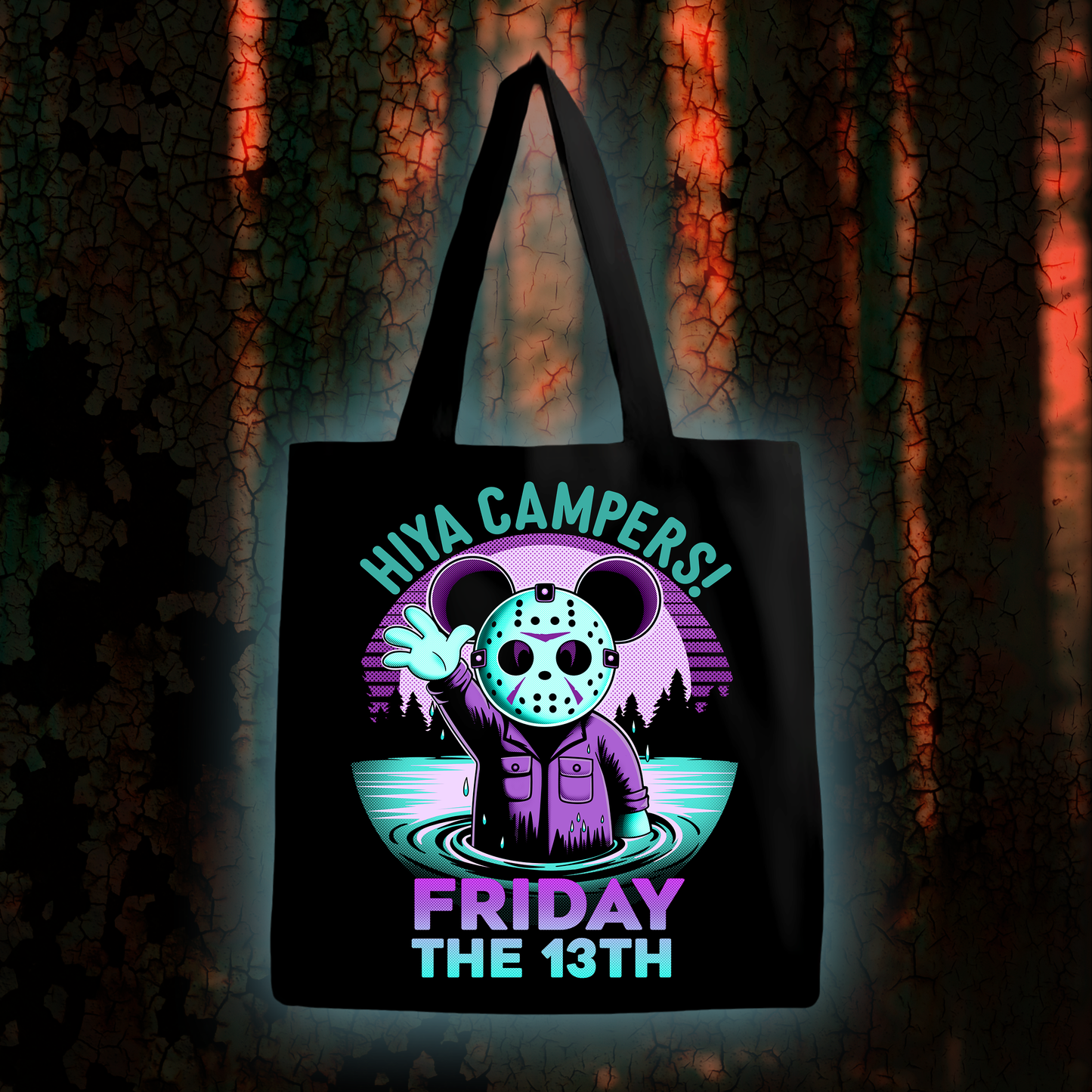 Magically Horrific HIYA CAMPERS F13TH Tote Bag (Regular Size-8BIT Color)