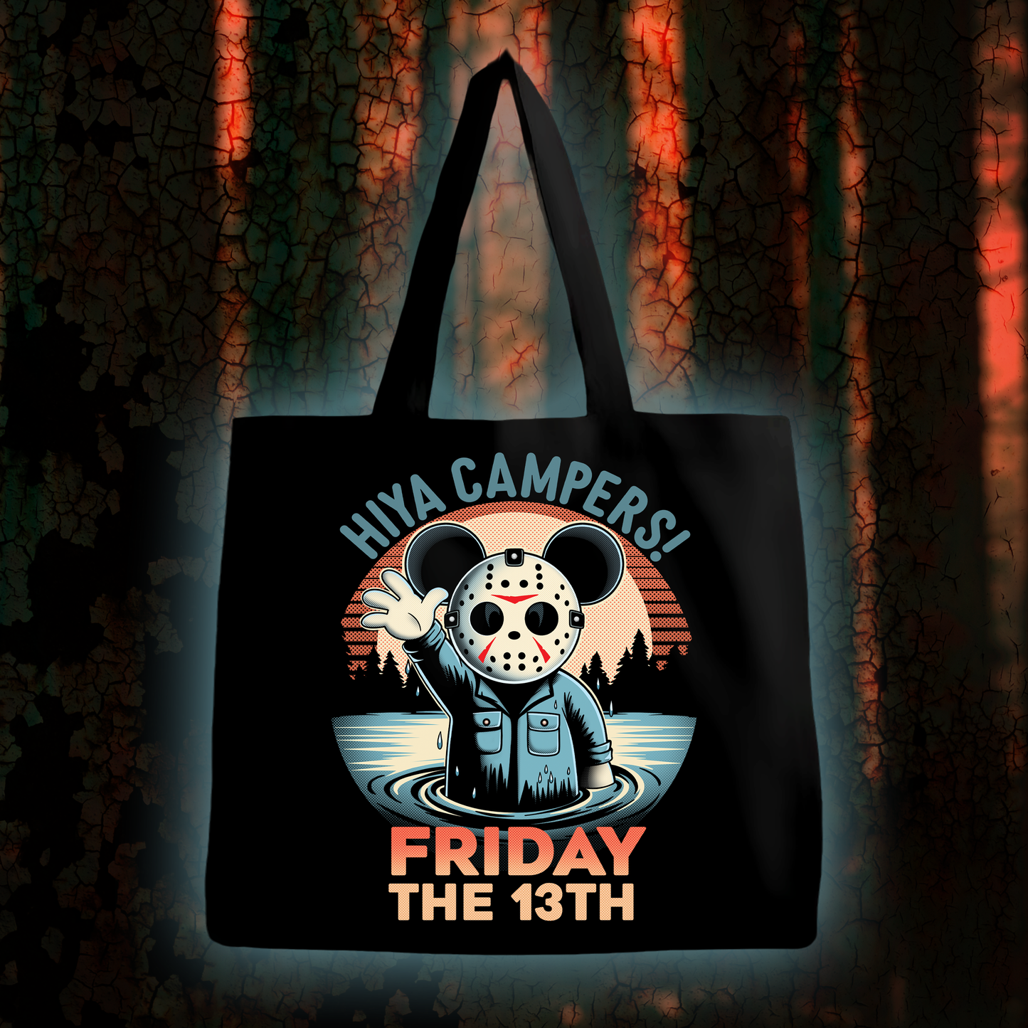 Magically Horrific HIYA CAMPERS F13TH Tote Bag (Large Size-OG Color)