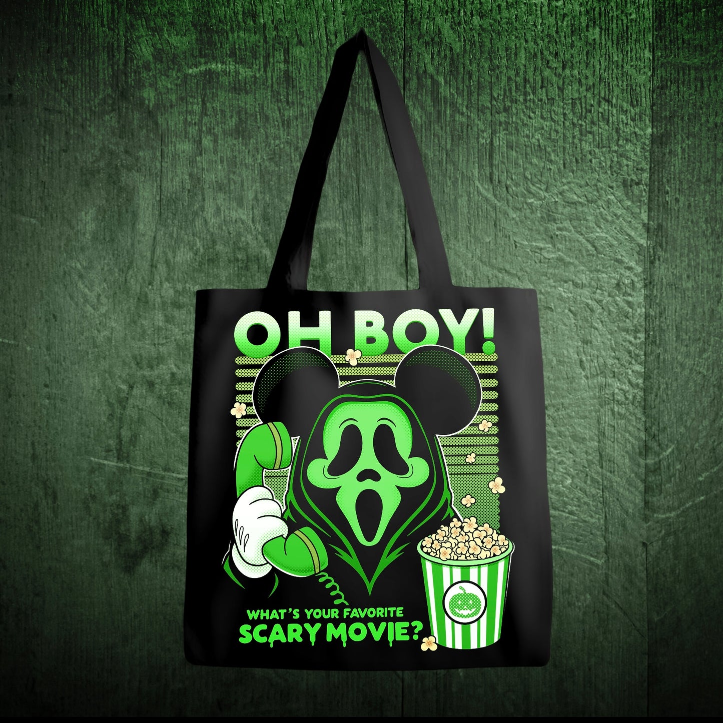 STAB GREEN Whats Your Favorite Scary Movie? Tote Bag PS